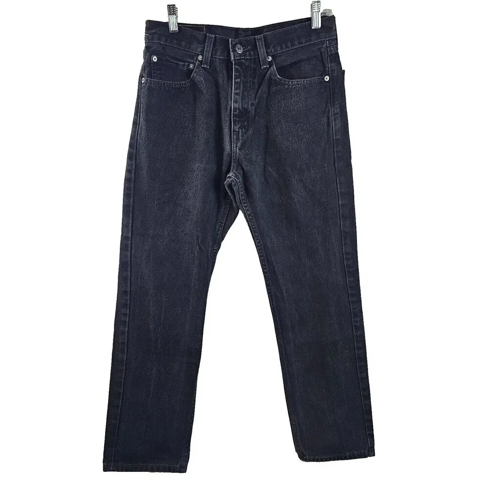 Levi's 505 Jeans Mens 31x30 Black Straight Leg Denim Classic Casual Skater